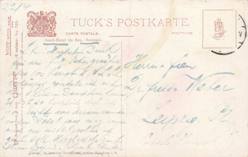 Konstanz Insel Hotel Festsaal Künstlerkarte Tucks Oilette o 1914