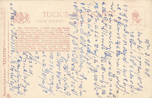 83727 Schliersee Künstlerkarte Tucks Oilette gebraucht 1940