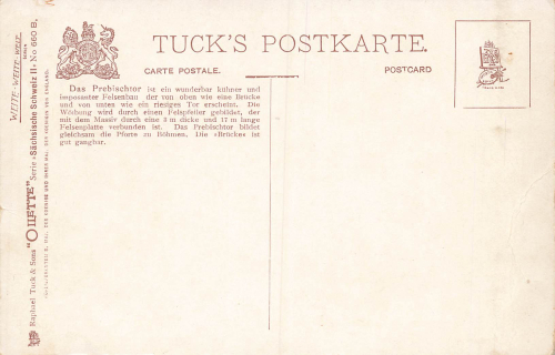 Prebischtor  Böhmische Schweiz Künstlerkarte Tucks Oilette * um 1910