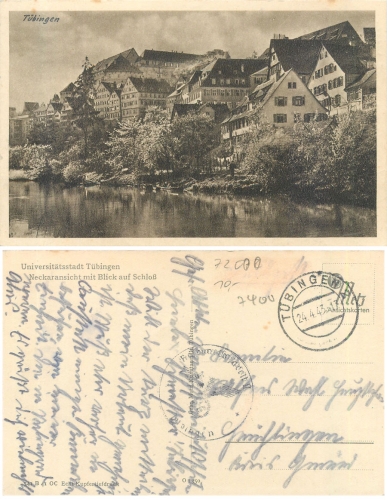 Tuebingen Neckar Field Post Reserve Hospital II o April 24, 1943