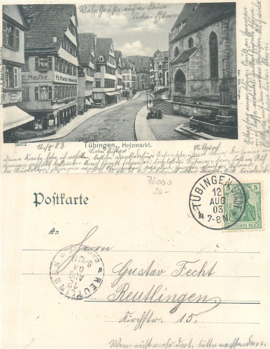 Tubingen Holzmarkt o 12.8.1903