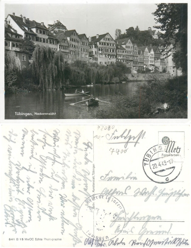 Tubingen field postmark reserve hospital o April 20, 1943