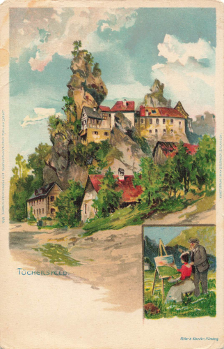 91278 Tuechersfeld Artist postcard Lorenz Ritter used circa 1900