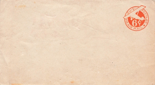 US Postage via Air Mail 6 cent postal stationery envelope 1945