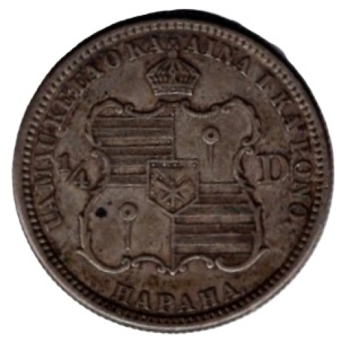 USA Hawaii 1/4 Dollar 1883 Kalakaua I. 
