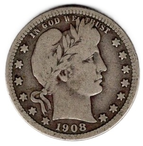 USA Quarter Dollar 1908