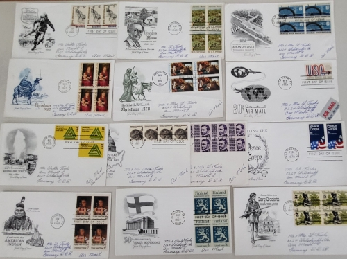 USA United States Postage 13 first day covers FDC with special cancellation