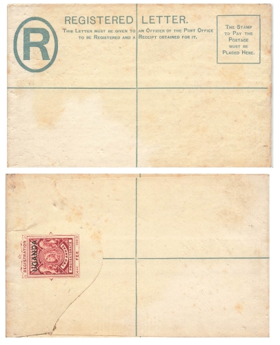 Uganda auf Victoria British East Africa Two Annas Ganzsachenumschlag Registered letter