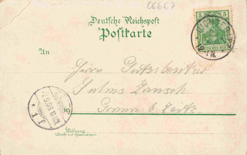 Uichteritz Weissenfels Gruss aus dem Deutschen Haus Litho o 1903