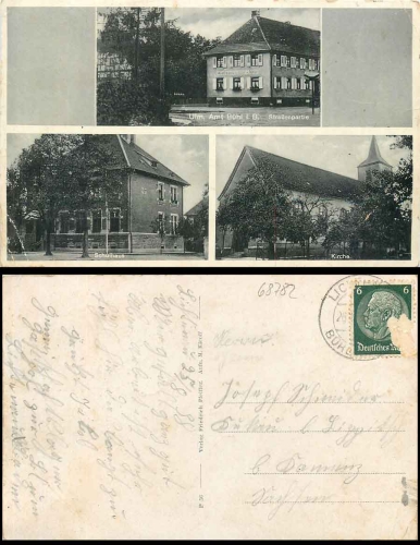 77839 Ulm Amt Buehl Gasthof Schule Kirche o Lichtenau 25.8.1938