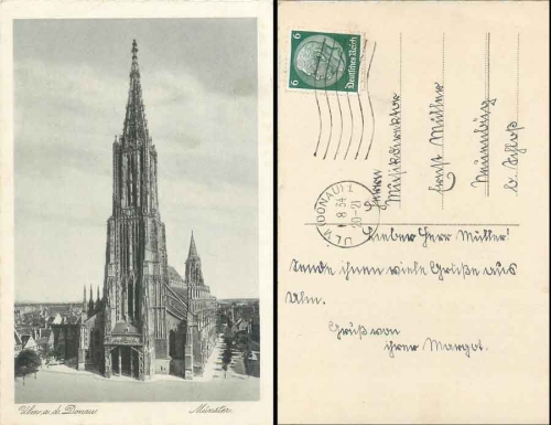 Ulm Donau Munster o 1.8.1934