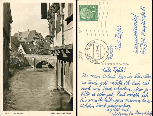 Ulm Donau an der Blau o 5.7.1955