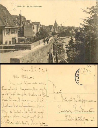 Ulm Donau Auf der Stadtmauer o 15.9.1908