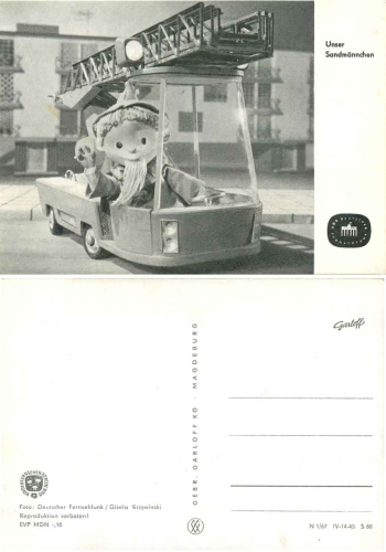 Our sandman with fire brigade S80 GDR children's television *1967