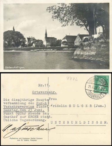 88690 Unteruhldigen Lake Constance o 21.6.1928
