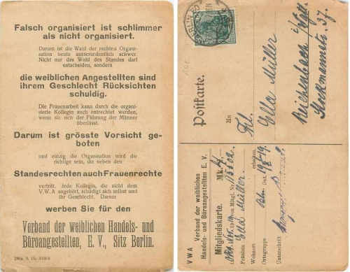 Association of Female Commercial and Office Employees, Membership Card o 11/27/19