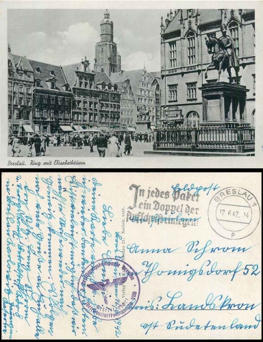 2nd disposal company fuel command VIII Feldpost 2nd World War o Breslau 12.6.1942