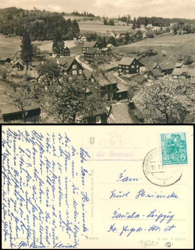 98711 Vesser (Kr Ilmenau) country postmark on postcard o 15.7.1961