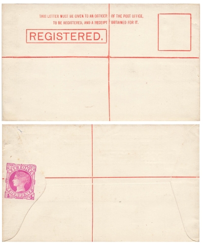 Queensland Australia postal stationery Three Pence 1880 *