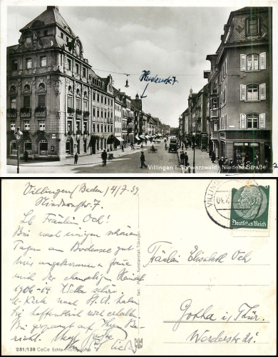 Villingen Schwarzwald Niedere Strasse o 4.7.1939