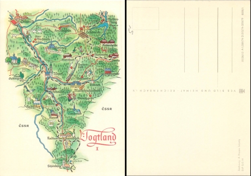 Alfred Hoppe 8028/1 Vogtland I artist card 1976
