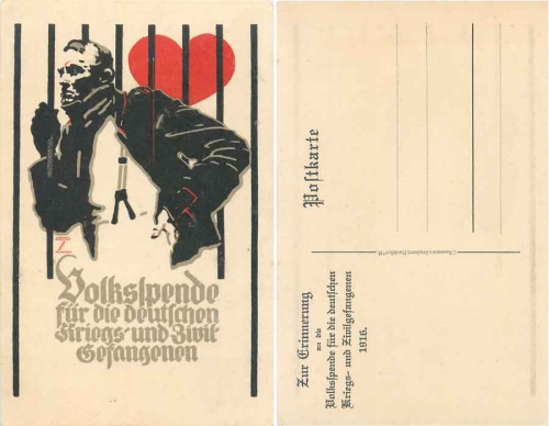 People's donation for the German prisoners of war artist card Ludwig Hohlwein 1916