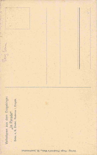 Volkstypen aus dem Erzgebirge Bergleute "in Parade" Künstlerkarte Gustav Zindel * um 1920