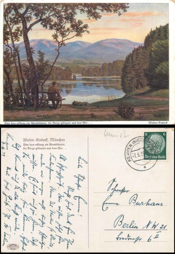 Von ferne erklang... Künstlerkarte Walter Einbeck o 7.6.1939