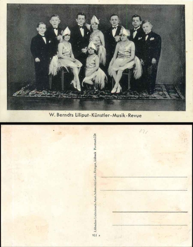 Zwerge, Kleine Menschen, W. Berndts Liliput-Künstler-Musik-Revue, * ca. 1920