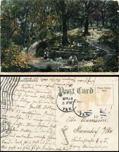 Waco Texas Proctor Springs at Cameron Park o 18.4.1918