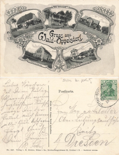 Forest Oppelsdorf Silesia Train Station School Inn Opolno Zdrój around 1905
