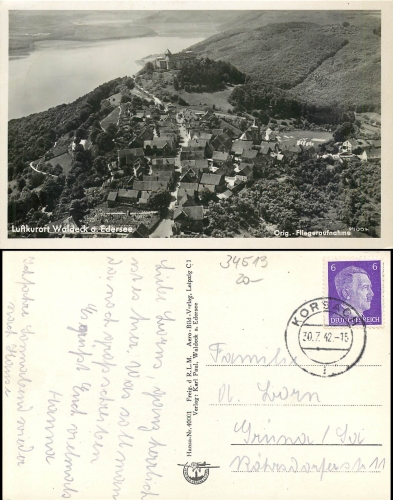 Waldeck am Edersee aerial photo o 30.07.1942