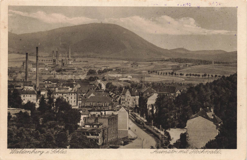 Waldenburg Silesia Wałbrzych Auenstrasse RS Stamp Federal Assembly Silesian Stenographers June 17/19, 1922