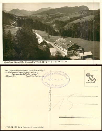 Walserschanz ehm. Austrian border inn * around 1940
