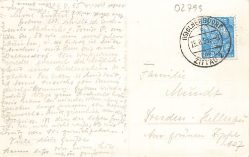 02799 Waltersdorf Oberlausitz mit Lausche o 1955