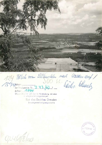 01824 Waltersdorf vom Lilienstein Elbsandsteingebirge Druckvorlage *1963