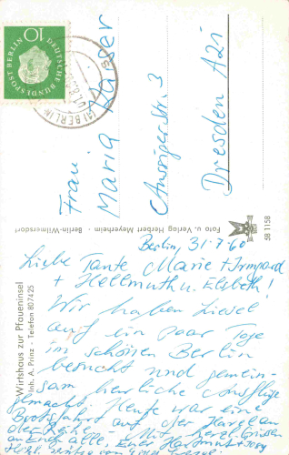 Wannsee Berlin Pfaueninsel o 1960