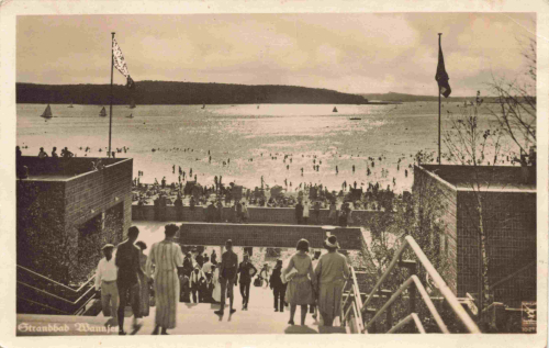 Wannsee Berlin Strandpark alte Ansichtskarte  um 1950