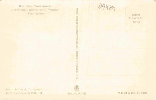 Warmbad Wolkenstein Erzgebirge Cafe * 1957