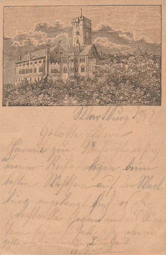 Wartburg Eisenach forerunner private postal stationery PP4F30 o May 13, 1879