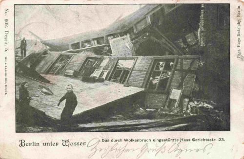 House in Wedding, Gerichtsstrasse 23, that collapsed due to a cloudburst, c. 1902