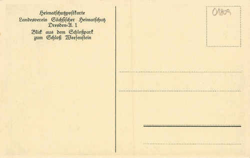 01809 Weesenstein Müglitztal * um 1930 Heimatschutzpostkarte