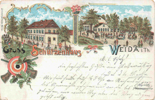 Weida Thüringen Schützenhaus Litho o 1902