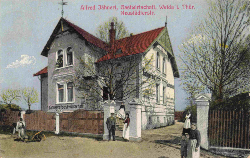 Weida Thüringen Gastwirtschaft Neustädterstrasse Alfred Jähnert o um 1910
