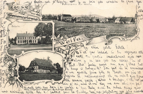 01904 Weifa Oberlausitz Schule und Gasthof Erbgericht o 1902
