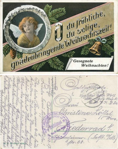 Christmas Angel Field Post 1st Kurhessian Machine Gun Company No. 81 o 9.12.1917