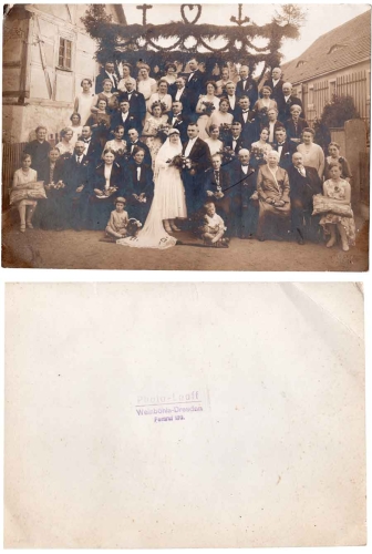 Weinböhla Hochzeitsfoto 22 x 16 cm um 1930 Photo-Looff