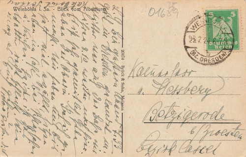 01689 Weinböhla Sachsen vom Albertturm o 1924