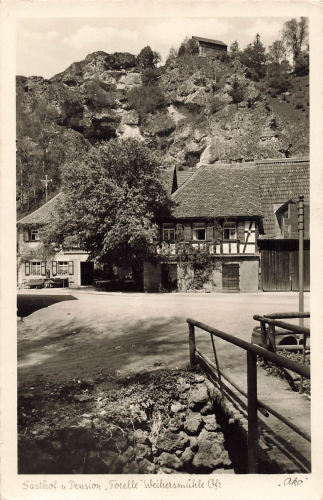 96260 Weismain Weihersmühle Gasthaus Forelle * um 1960
