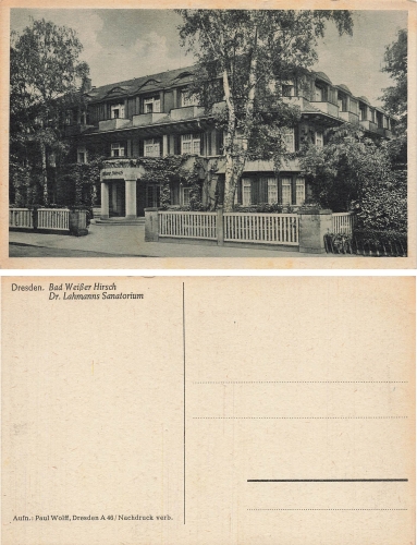 Weisser Hirsch Dresden Dr Lahmanns Sanatorium * um 1940